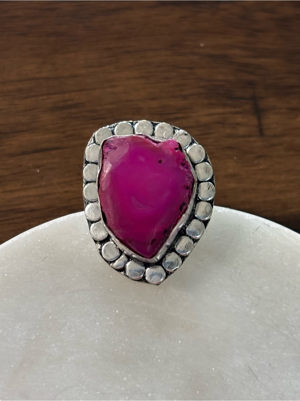 Pink Teardrop Stone Statement Ring